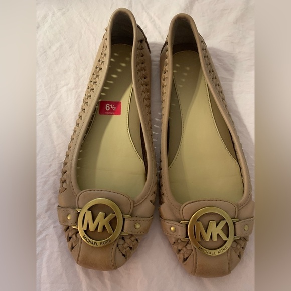 KORS Michael Kors Shoes - Michael Kors (MK) - Leather Tan Flats - Size 6 1/2